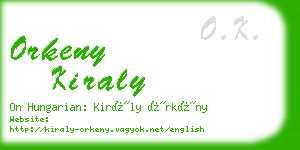 orkeny kiraly business card